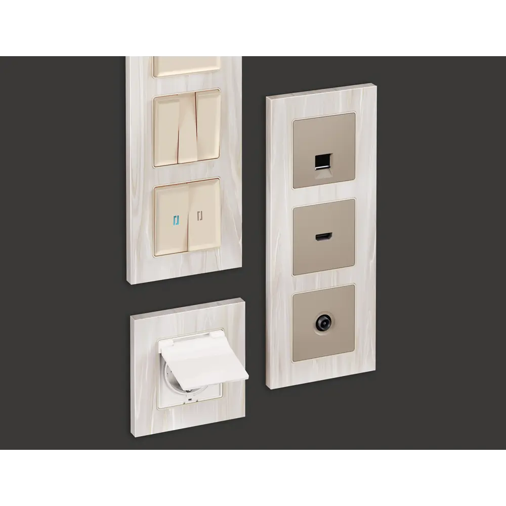 Фото 2 Рамка для розеток и выключателей Ambrella volt Alfa Grand AF930303 3 поста цвет бежевый мрамор Фото 2 Рамка для розеток и выключателей Ambrella volt Alfa Grand AF930303 3 поста цвет бежевый мрамор