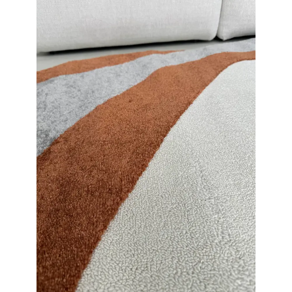 Фото 3 Ковер Laxmi Quincey 2287Grey/Orange фигурный 120x180 см полипропилен