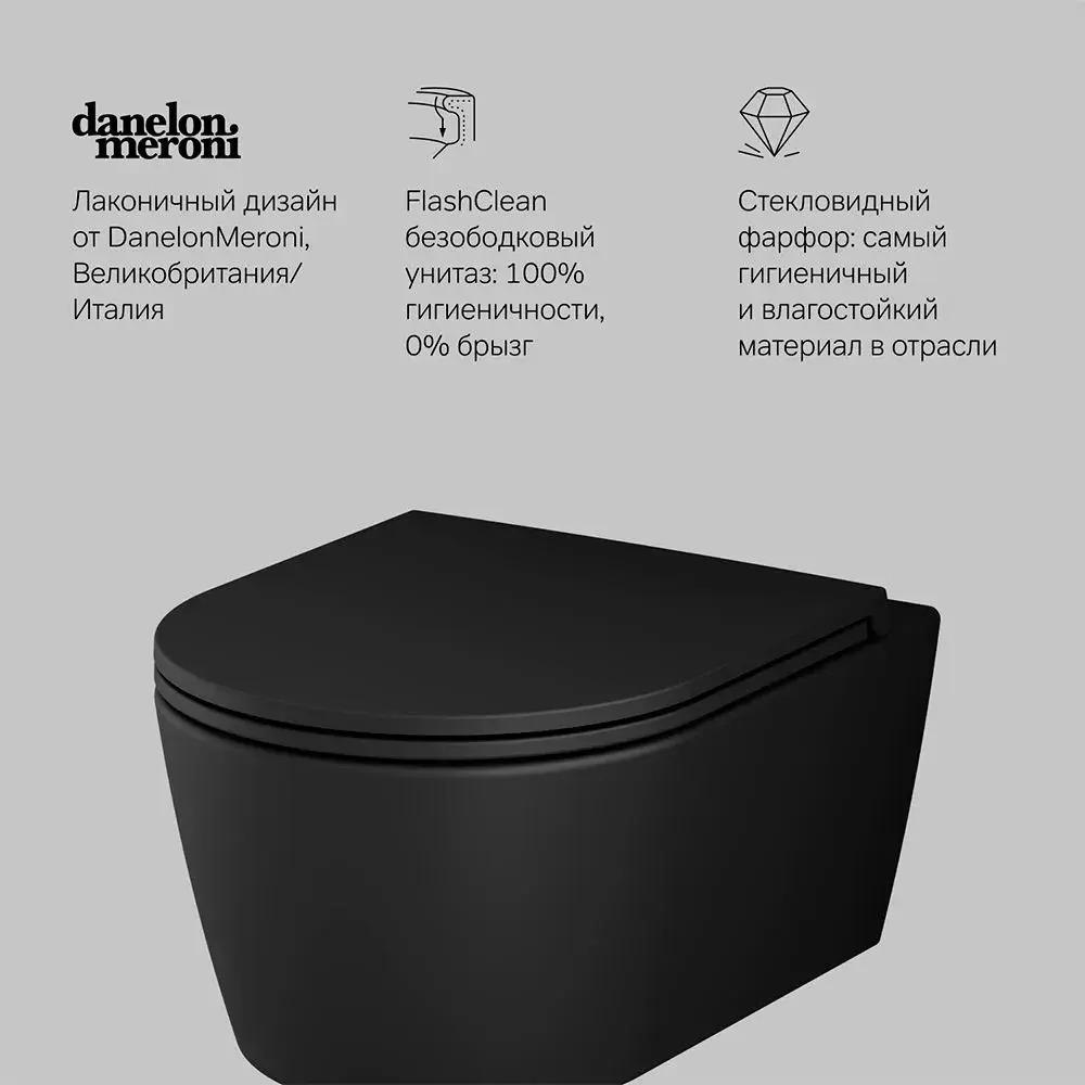 Фото 5 Унитаз подвесной Am.pm C8F1700MBSC_7214 безободковый с сиденьем микролифт