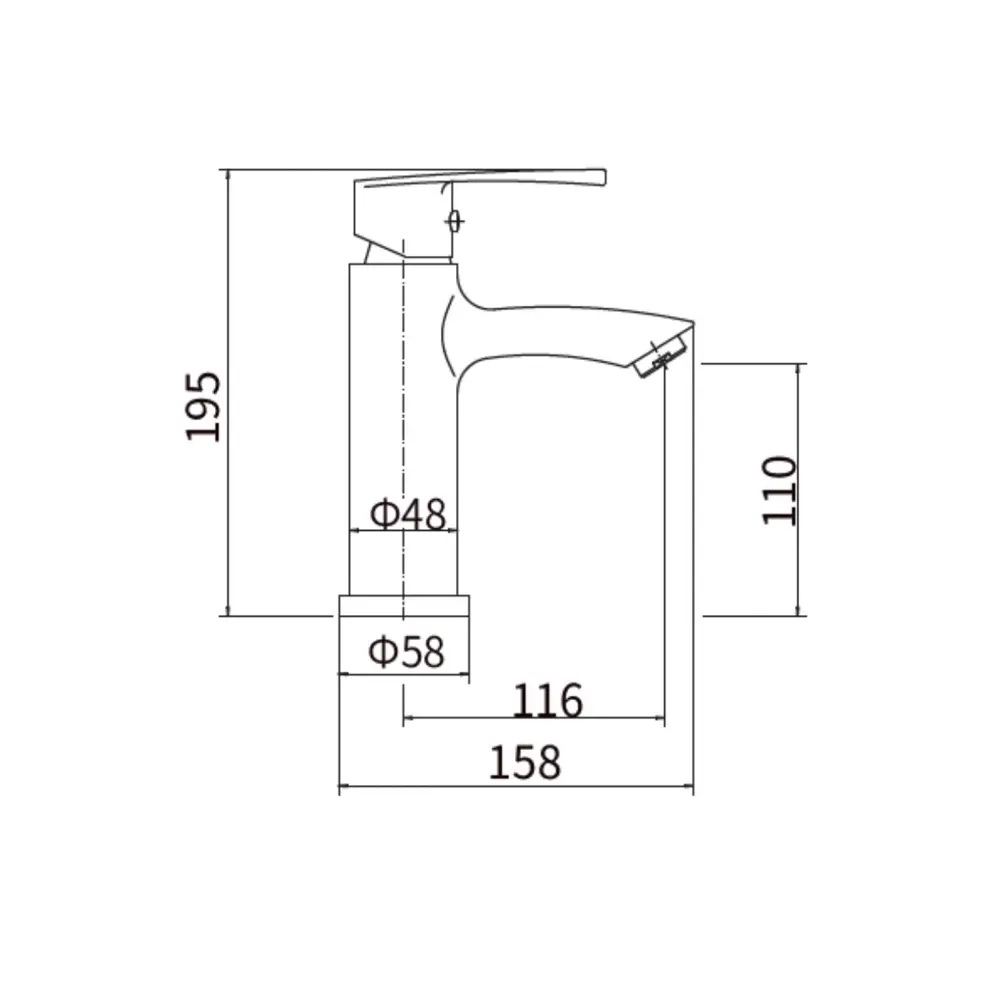 Фото 2 Смеситель для раковины Fashun PL1003-22 однорычажный цвет светло-коричневый