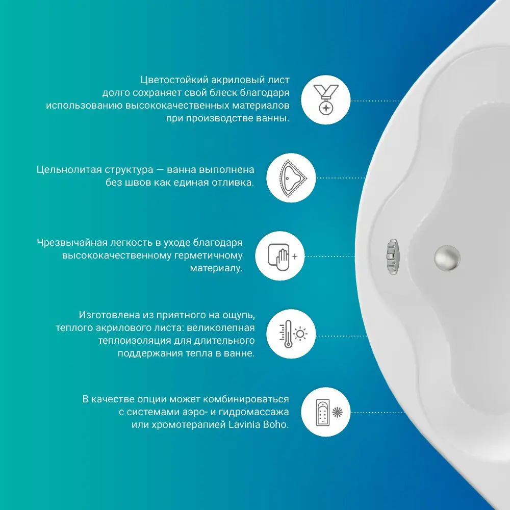 Фото 5 Прямоугольная ванна Lavinia Boho Element 37090080 литьевой акрил 170x80 см, с усиленным армированным корпусом Фото 5 Прямоугольная ванна Lavinia Boho Element 37090080 литьевой акрил 170x80 см, с усиленным армированным корпусом