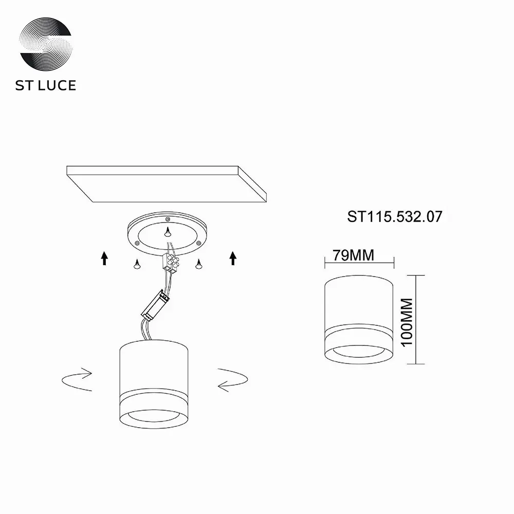 Фото 7 Светильник точечный накладной светодиодный ST Luce ST115.532.07 2 м² нейтральный белый свет цвет белый Фото 7 Светильник точечный накладной светодиодный ST Luce ST115.532.07 2 м² нейтральный белый свет цвет белый