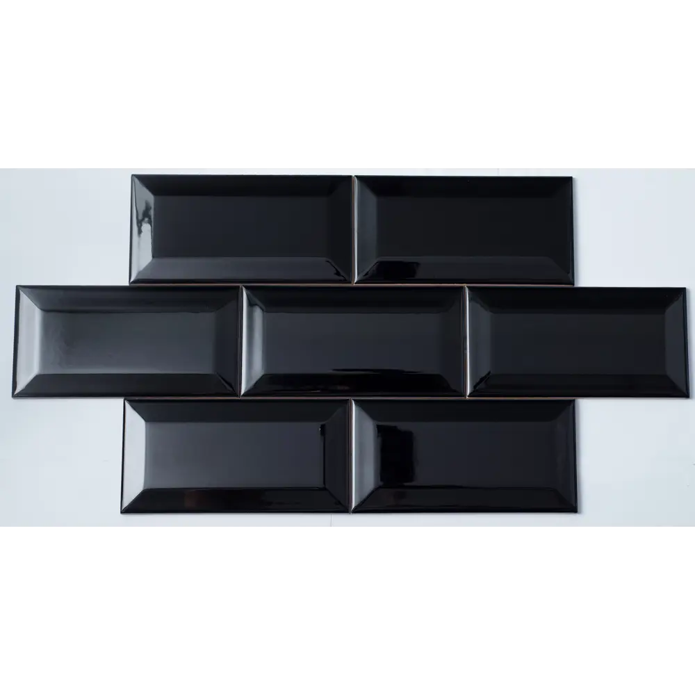 Фото 2 Настенная плитка Nsmosaic Ceramic NS06CE0050nsk 15x7.5см цвет черный глянец Фото 2 Настенная плитка Nsmosaic Ceramic NS06CE0050nsk 15x7.5см цвет черный глянец