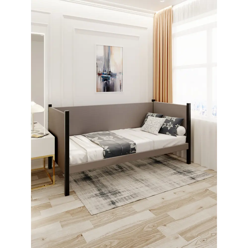 Фото 3 Кровать Solarius Тахта сплошное основание 90 x 101 x 180 см дерево цвет мокко мусс;антрацит Фото 3 Кровать Solarius Тахта сплошное основание 90 x 101 x 180 см дерево цвет мокко мусс;антрацит