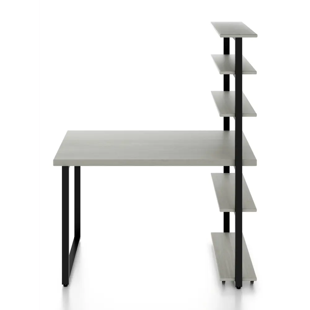 Фото 2 Стол Solarius loft 5 полок столешница 40 мм 80x145x140 см черные металлические ножки сосна цвет платиновый Фото 2 Стол Solarius loft 5 полок столешница 40 мм 80x145x140 см черные металлические ножки сосна цвет платиновый