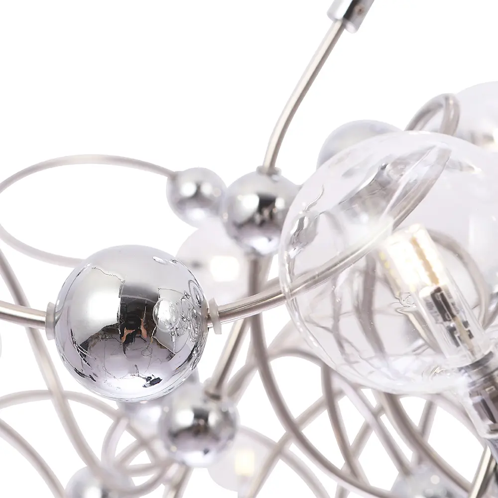 Фото Люстра подвесная Crystal Lux Medusa sp30 chrome 30 ламп 17 м² цвет хром Фото Люстра подвесная Crystal Lux Medusa sp30 chrome 30 ламп 17 м² цвет хром