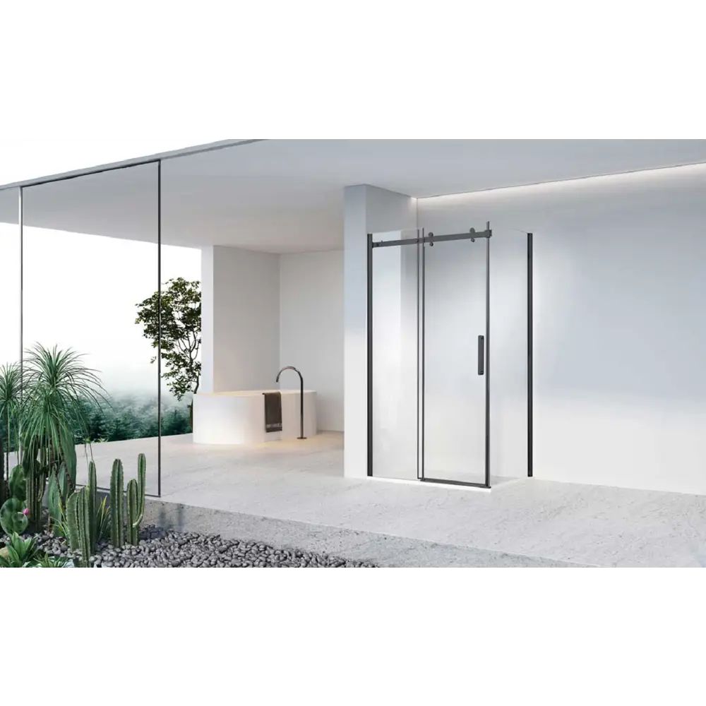 Фото 2 Душевой уголок Vincea Como-N VSR-4CN9016CLB прямоугольный 160x90см черный профиль эффект стекла прозрачное закаленное стекло Фото 2 Душевой уголок Vincea Como-N VSR-4CN9016CLB прямоугольный 160x90см черный профиль эффект стекла прозрачное закаленное стекло