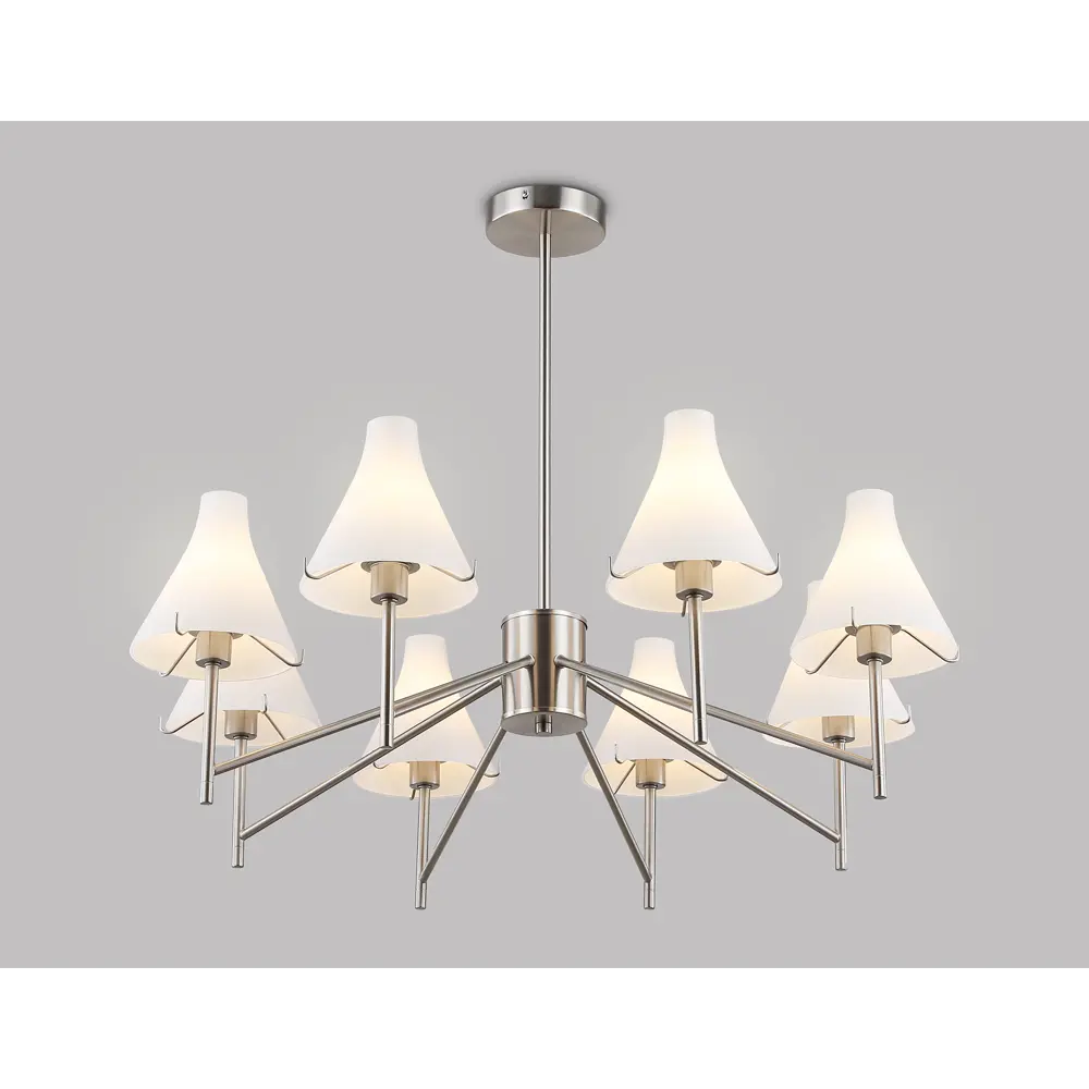 Фото 3 Люстра на штанге Ambrella Light High Ambr_lh57125 8 ламп 32 м² цвет белый матовый/никель Фото 3 Люстра на штанге Ambrella Light High Ambr_lh57125 8 ламп 32 м² цвет белый матовый/никель