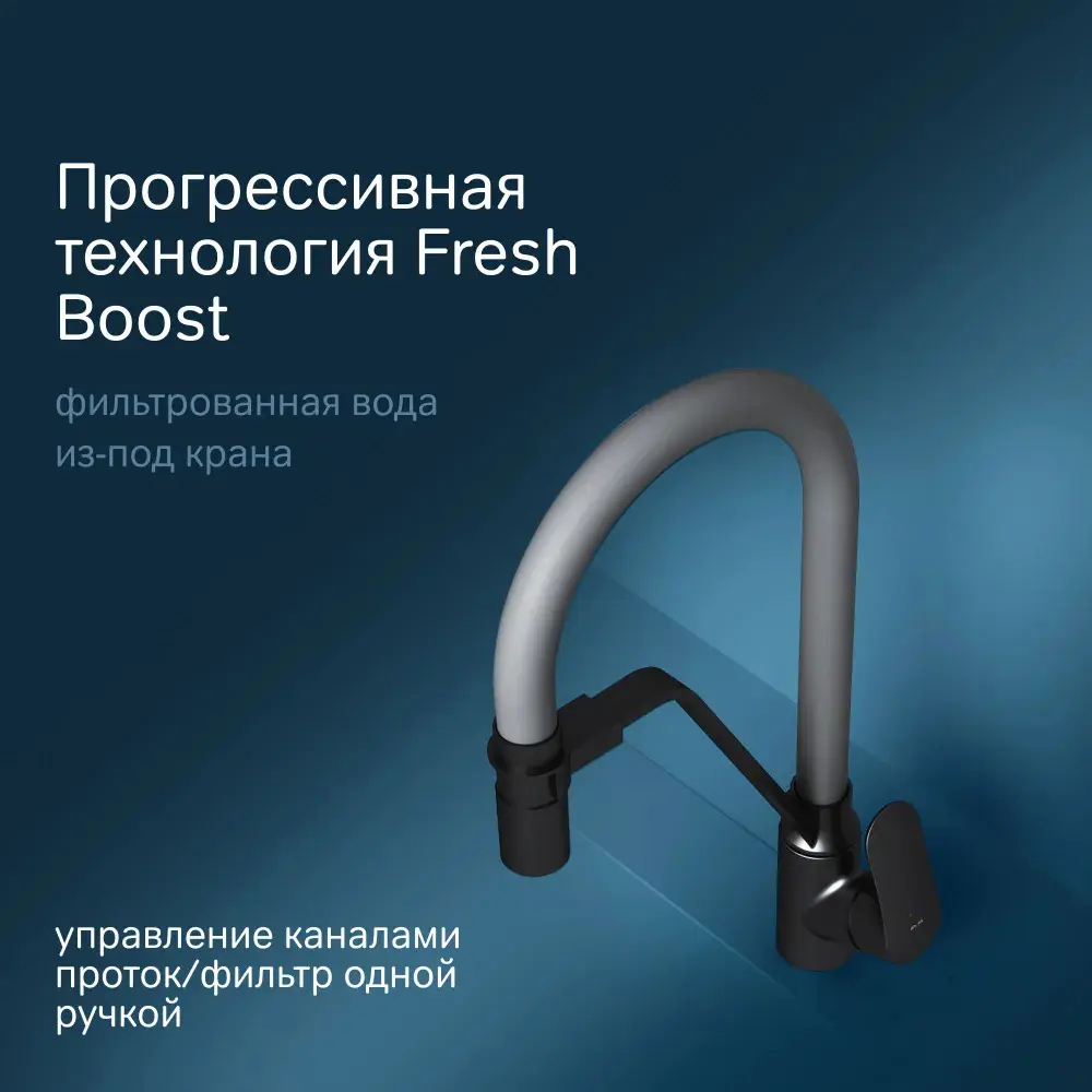 Фото 2 Смеситель для кухни Am.pm F8007825 гибкий излив 21.9 см цвет серый, графит Фото 2 Смеситель для кухни Am.pm F8007825 гибкий излив 21.9 см цвет серый, графит