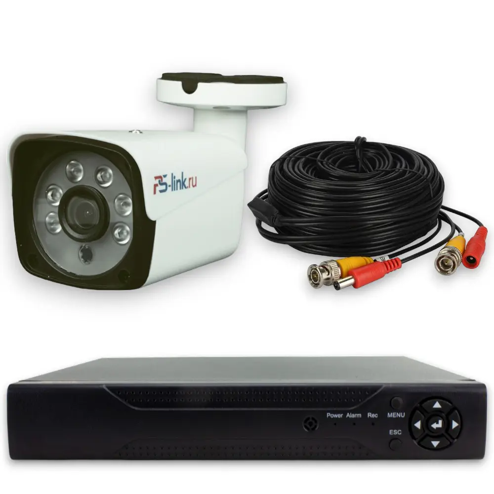Фото Комплект для видеонаблюдения AHD PS-link 1 камера для улицы 8Мп цвет белый Фото Комплект для видеонаблюдения AHD PS-link 1 камера для улицы 8Мп цвет белый