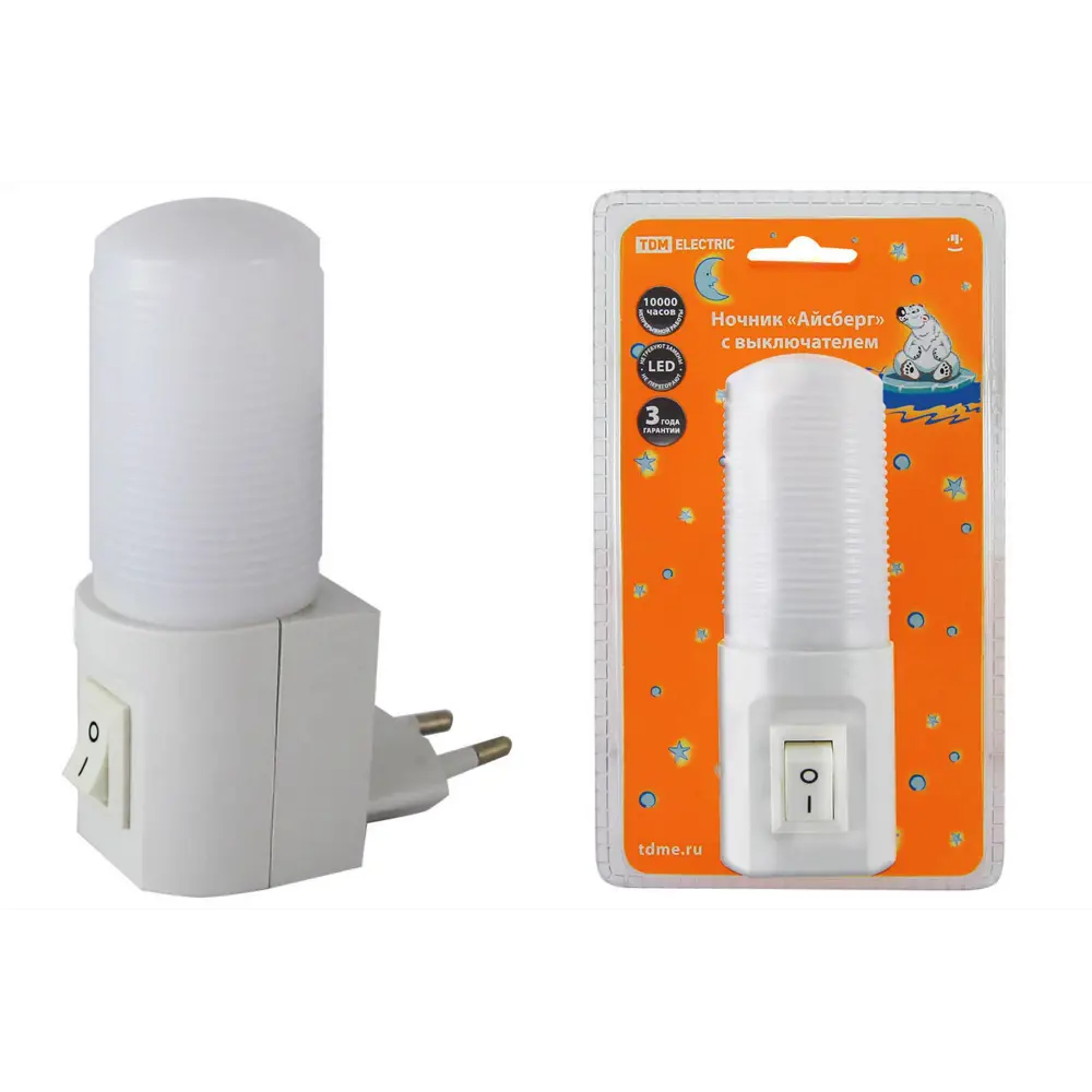 Фото Ночник в розетку светодиодный Tdm Electric Айсберг Sq0357-0015 Айсберг с выключателем Фото Ночник в розетку светодиодный Tdm Electric Айсберг Sq0357-0015 Айсберг с выключателем