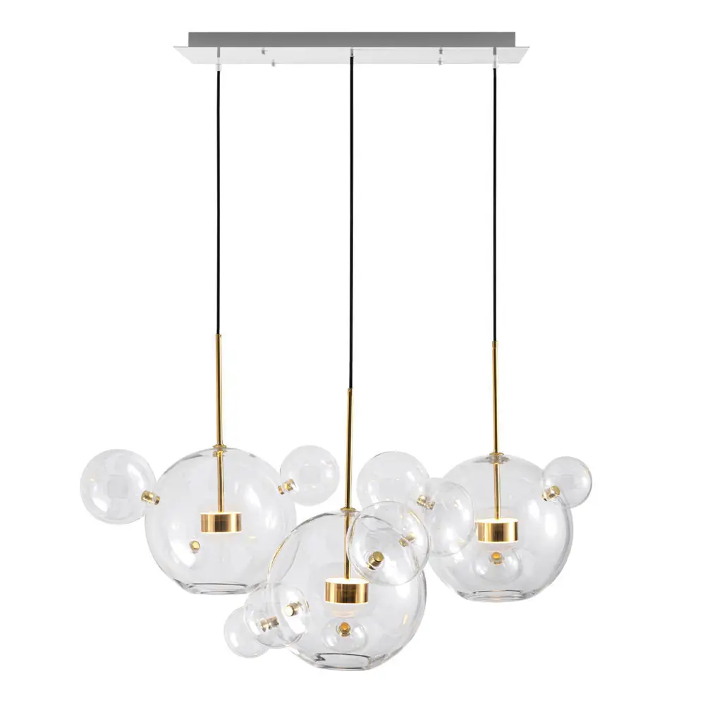 Фото Светильник подвесной светодиодный Loft It Bolle 2027-s3 5.57 м² теплый белый (желтый) свет цвет белый/золото/прозрачный Фото Светильник подвесной светодиодный Loft It Bolle 2027-s3 5.57 м² теплый белый (желтый) свет цвет белый/золото/прозрачный