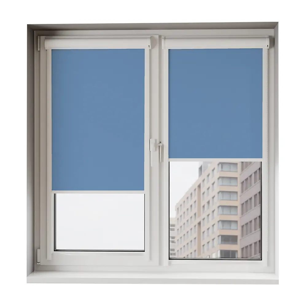 Фото Рулонная штора блэкаут Унистайл Rkrblgol070165, 70x165 см, цвет голубой Фото Рулонная штора блэкаут Унистайл Rkrblgol070165, 70x165 см, цвет голубой