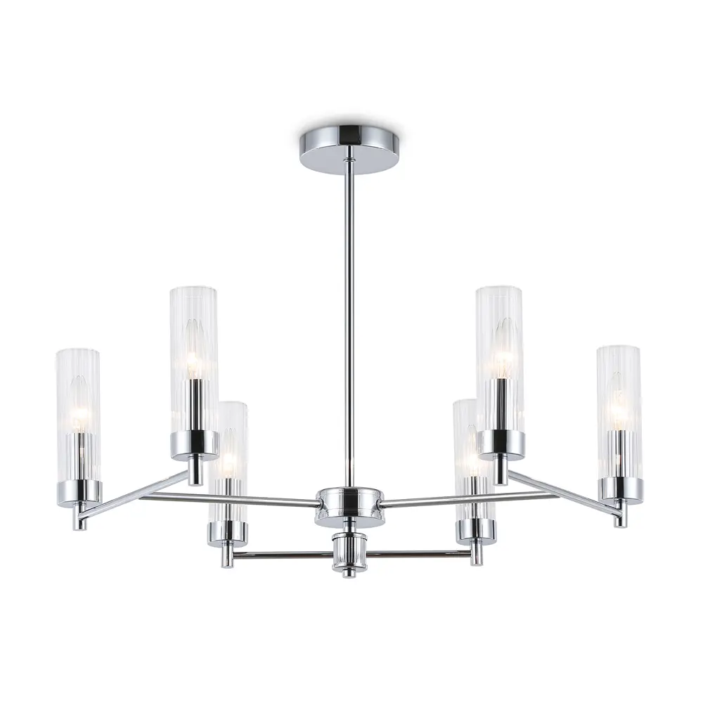 Фото Люстра на штанге Ambrella light High light Lh55151 6 ламп 23 м² цвет хром, прозрачный Фото Люстра на штанге Ambrella light High light Lh55151 6 ламп 23 м² цвет хром, прозрачный