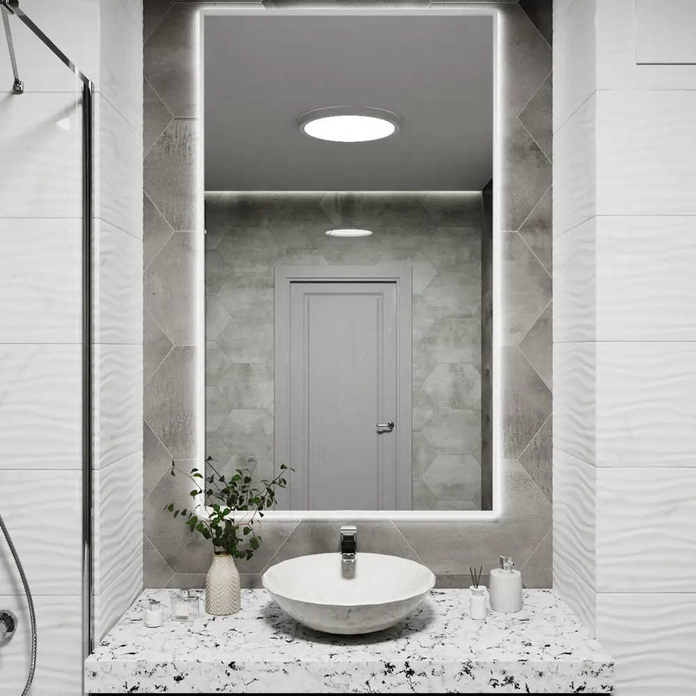Фото Зеркало со встроенной подсветкой One mirror 15080бсх 80x150 см Фото Зеркало со встроенной подсветкой One mirror 15080бсх 80x150 см