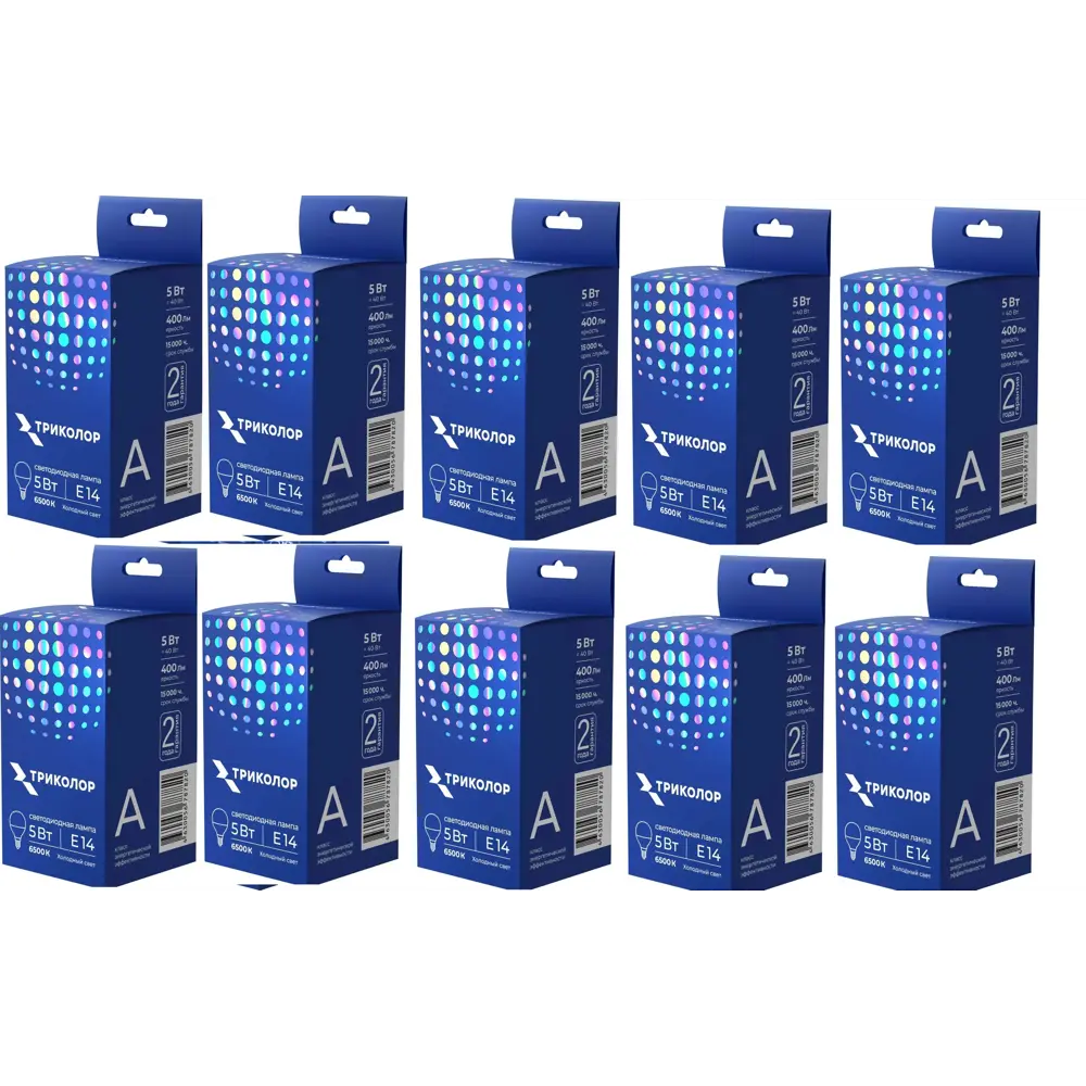 Фото Набор ламп светодиодных cob Триколор Led-tr-g455w6ke14 E14 180-250 В 5 Вт шар малый белый 400 Лм 5 шт Фото Набор ламп светодиодных cob Триколор Led-tr-g455w6ke14 E14 180-250 В 5 Вт шар малый белый 400 Лм 5 шт