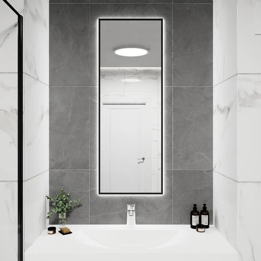 Фото Зеркало со встроенной подсветкой One mirror 13040чсх 40x130 см Фото Зеркало со встроенной подсветкой One mirror 13040чсх 40x130 см