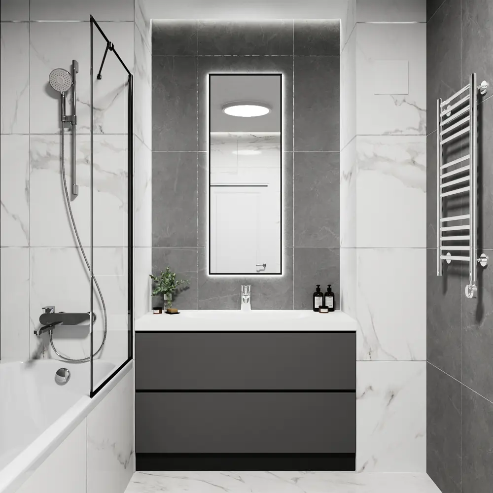 Фото 3 Зеркало со встроенной подсветкой One mirror 13040чсх 40x130 см Фото 3 Зеркало со встроенной подсветкой One mirror 13040чсх 40x130 см