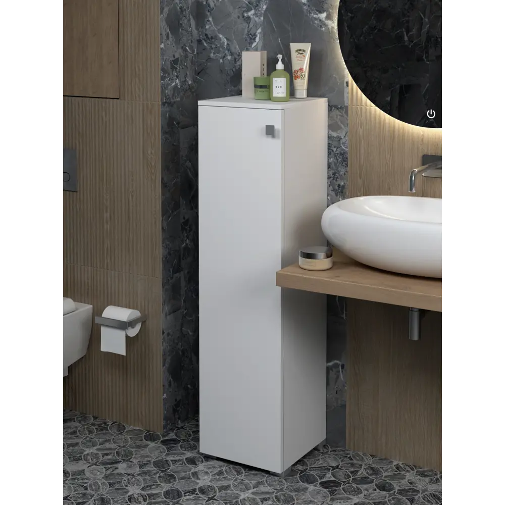 Фото 2 Шкаф для ванной комнаты Regent Style ВШТВиола1д 30x115x30 см цвет белый Фото 2 Шкаф для ванной комнаты Regent Style ВШТВиола1д 30x115x30 см цвет белый