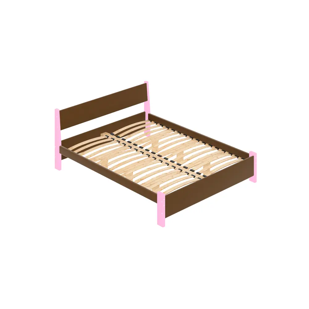Фото Кровать Solarius Мишка орто основание 170x80x210см дерево цвет коричневый/розовый Фото Кровать Solarius Мишка орто основание 170x80x210см дерево цвет коричневый/розовый