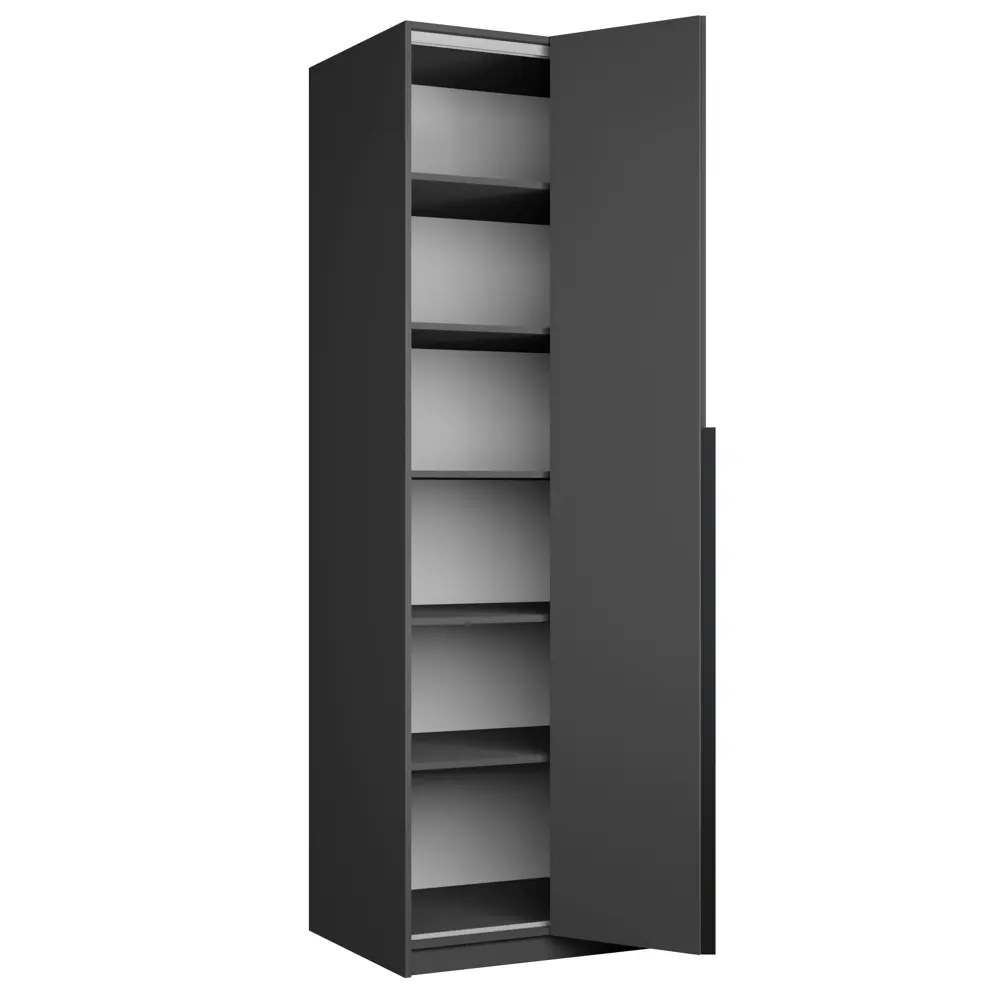 Фото 3 Шкаф распашной Мебельная компания е1 LCK_G_SH_M1_800_DM 81x220x52.5 см ЛДСП цвет серый диамант Фото 3 Шкаф распашной Мебельная компания е1 LCK_G_SH_M1_800_DM 81x220x52.5 см ЛДСП цвет серый диамант