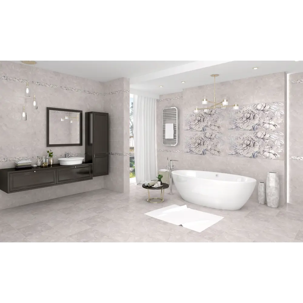 Фото 2 Бордюр KERLIFE DELICATO PERLA 31.5x6.2 цвет серый/серебристый Фото 2 Бордюр KERLIFE DELICATO PERLA 31.5x6.2 цвет серый/серебристый