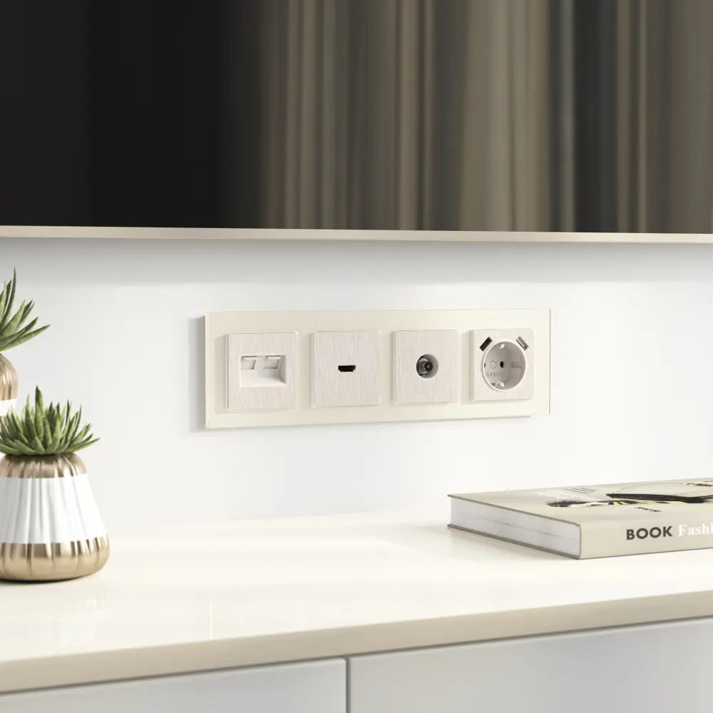 Фото 8 Накладка Werkel для розетки HDMI перламутровый рифленый Фото 8 Накладка Werkel для розетки HDMI перламутровый рифленый