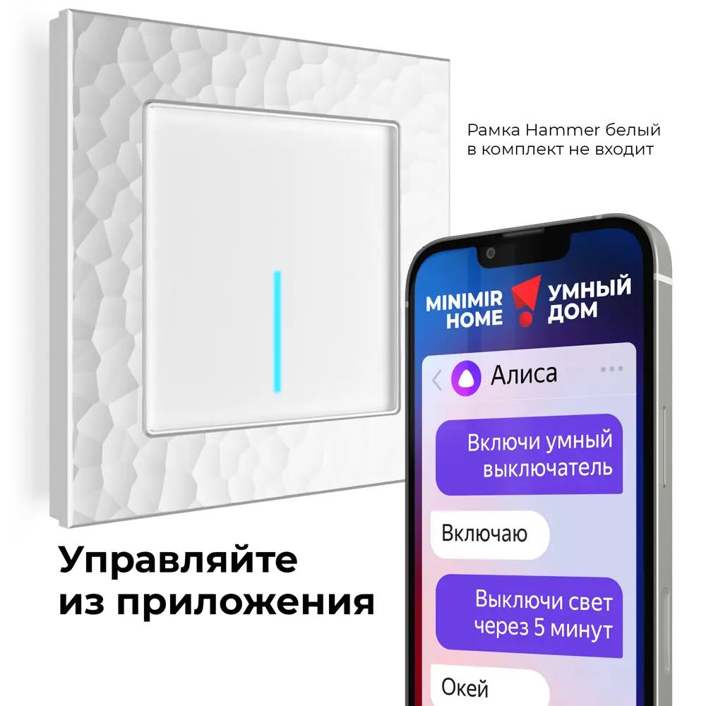 Фото 3 Выключатель сенсорный встраиваемый Werkel W4510601 Умный дом 1 клавиша цвет белый Фото 3 Выключатель сенсорный встраиваемый Werkel W4510601 Умный дом 1 клавиша цвет белый