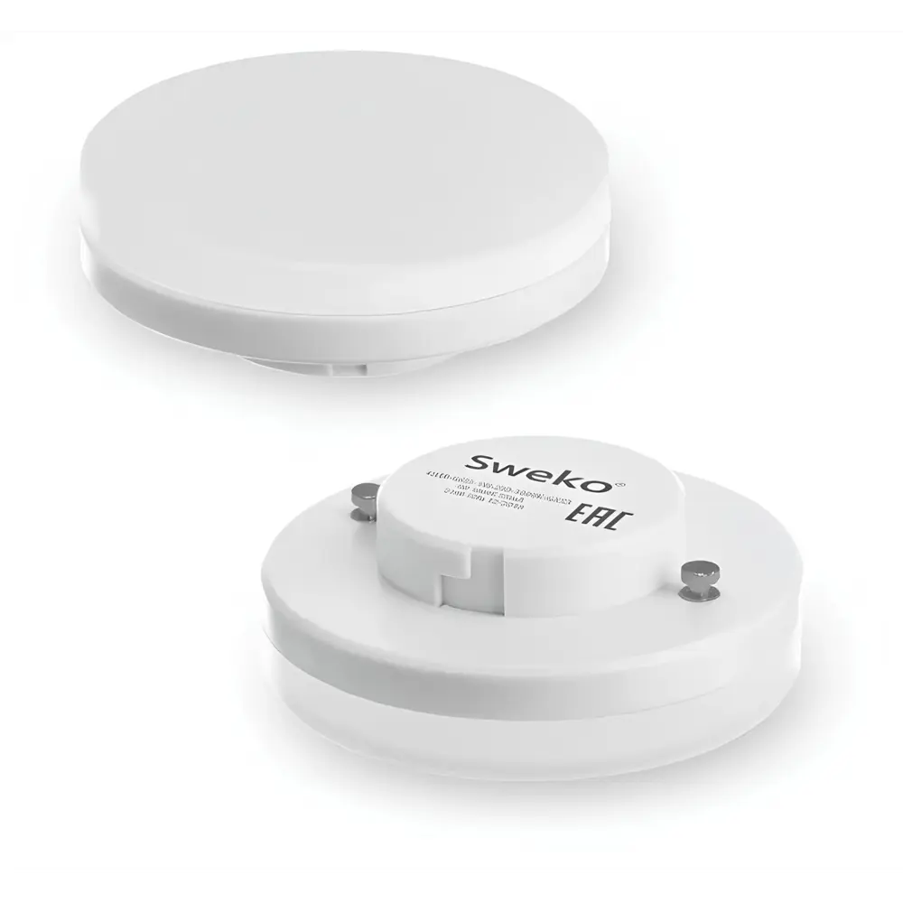 Фото 2 Набор ламп светодиодных Sweko 38779 GX53 165-265 В 10 Вт диск матовый 910 Лм теплый белый (желтый) свет 5 шт