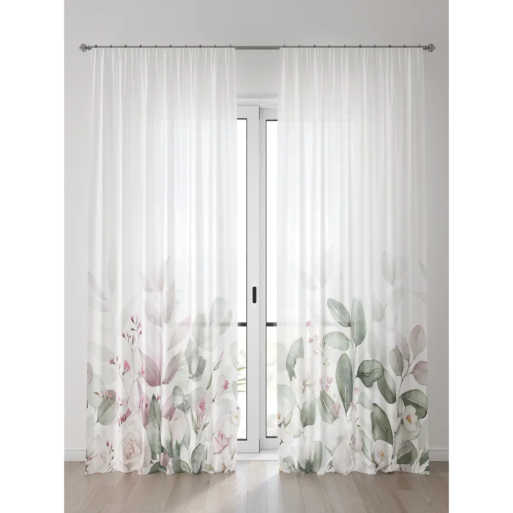 Фото Тюль Comfy Way Алоуна - 145 CW580145-240 150x240 см на шторной ленте цвет зеленый 2 шт