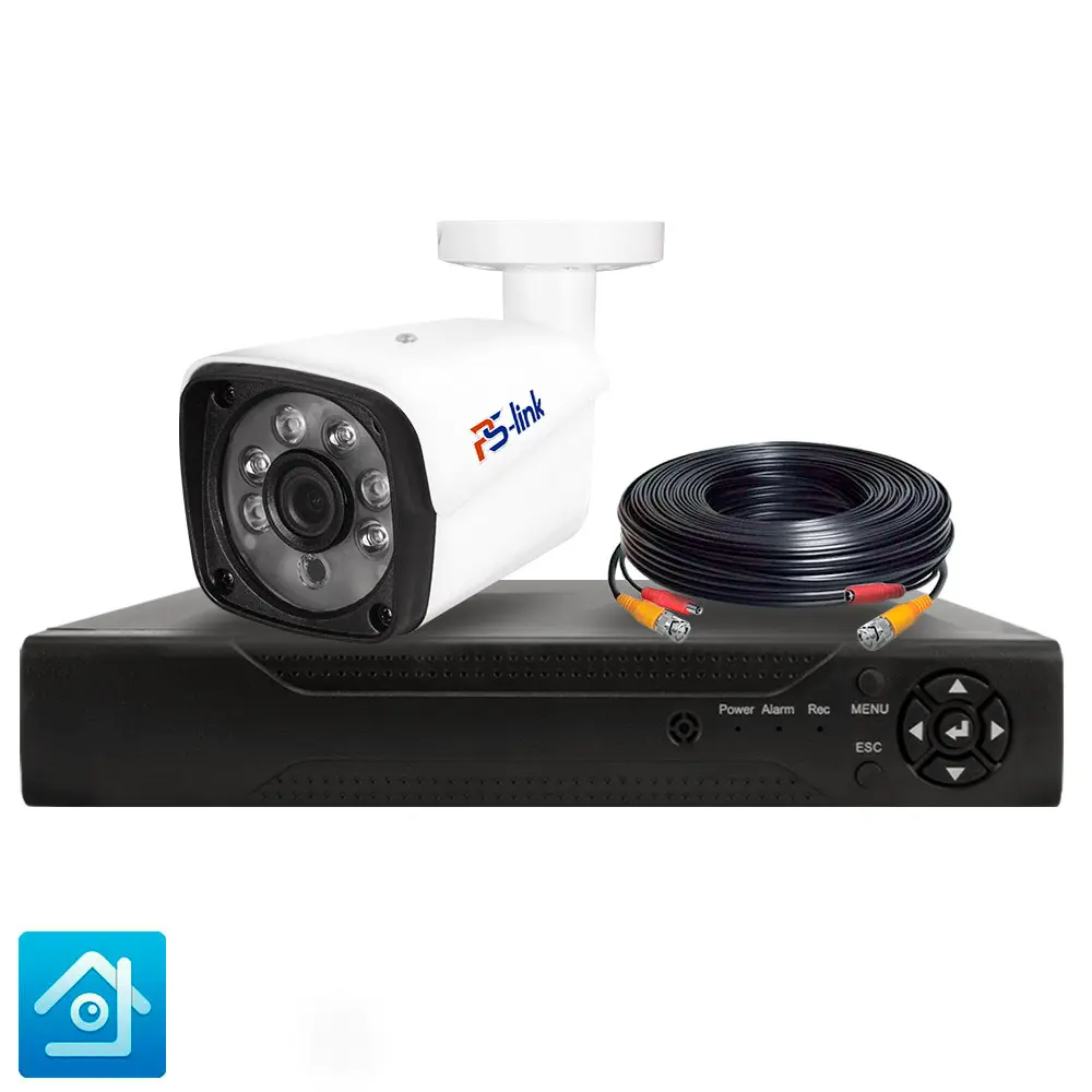Фото Комплект для видеонаблюдения AHD PS-link 1 камера для улицы 5Мп цвет белый Фото Комплект для видеонаблюдения AHD PS-link 1 камера для улицы 5Мп цвет белый