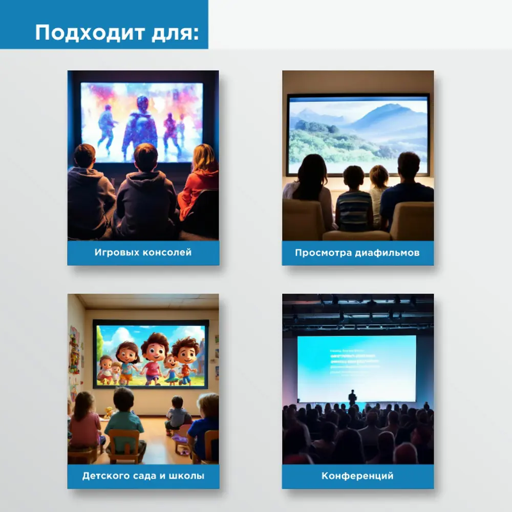 Фото 7 Проекционный экран Рекам Консалтинг 94" 208х117см белый Фото 7 Проекционный экран Рекам Консалтинг 94" 208х117см белый