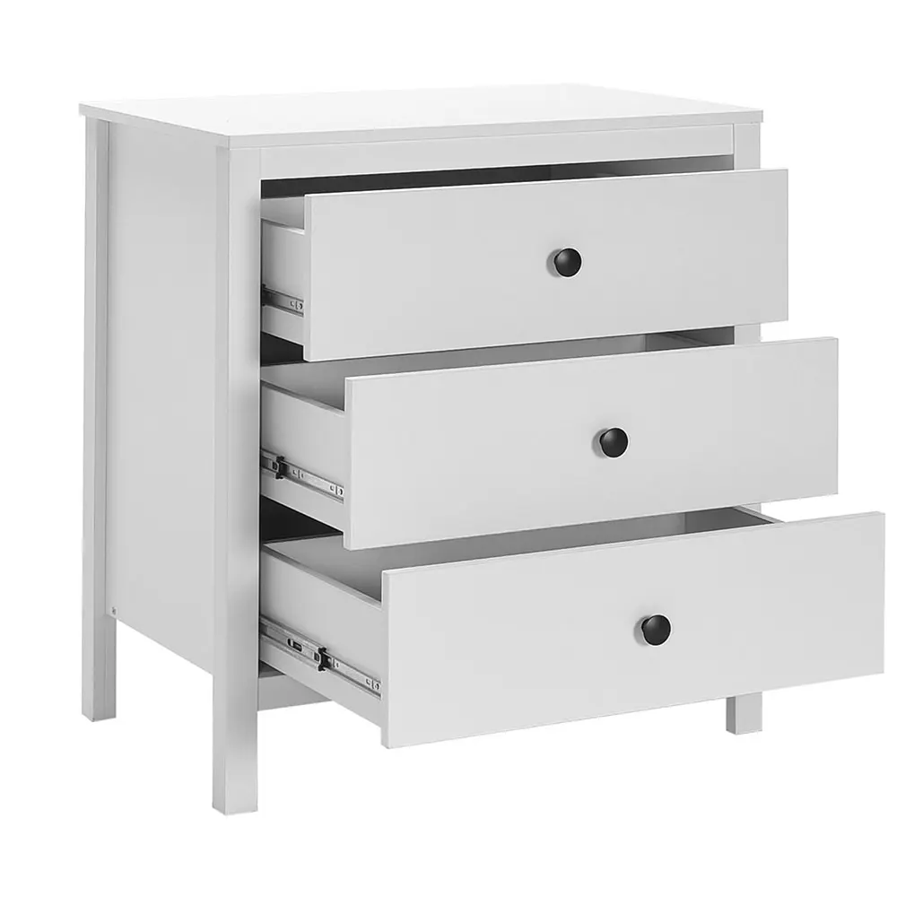 Фото 3 Тумба прикроватная Adore Rustic 73x81x47 см 3 ящика ДСП цвет белый Фото 3 Тумба прикроватная Adore Rustic 73x81x47 см 3 ящика ДСП цвет белый