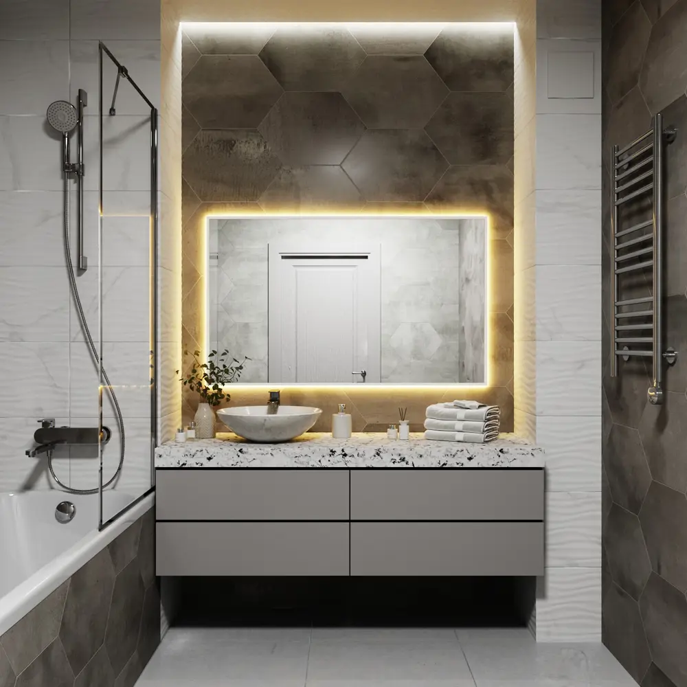 Фото 4 Зеркало со встроенной подсветкой One mirror 13080бст 80x130 см Фото 4 Зеркало со встроенной подсветкой One mirror 13080бст 80x130 см
