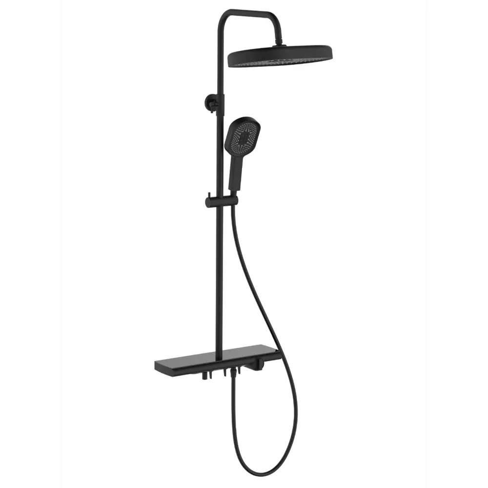 Фото 2 Душевая система ESKO ST350Black со смесителем цвет черный матовый Фото 2 Душевая система ESKO ST350Black со смесителем цвет черный матовый