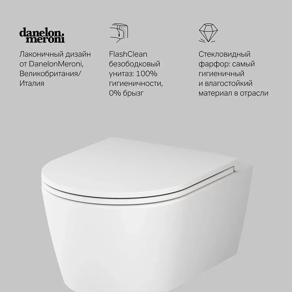 Фото 6 Унитаз подвесной Am.pm Func C8F1700MWSC безободковый с сиденьем микролифт