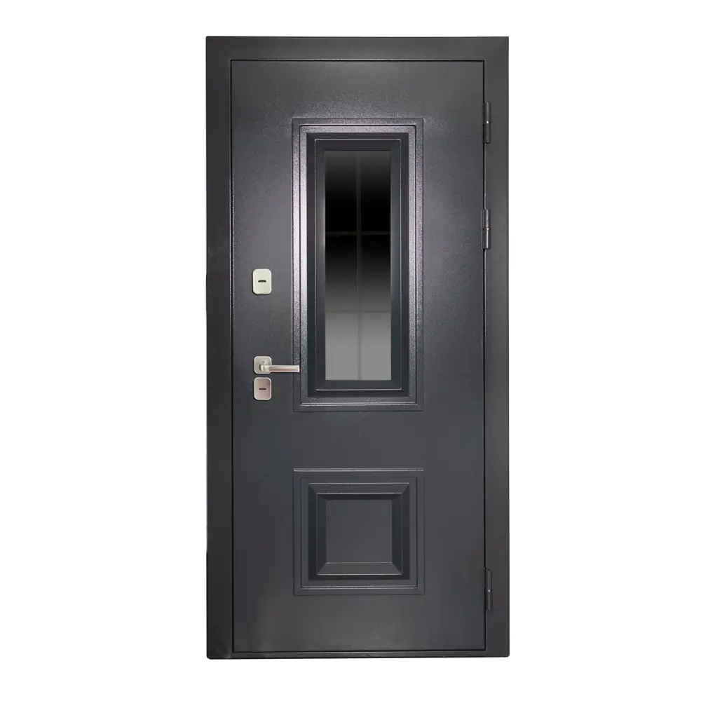 Фото 4 Входная дверь Unicorn Dorf glass правый 205x96см цвет букле графит/белая матовая Фото 4 Входная дверь Unicorn Dorf glass правый 205x96см цвет букле графит/белая матовая