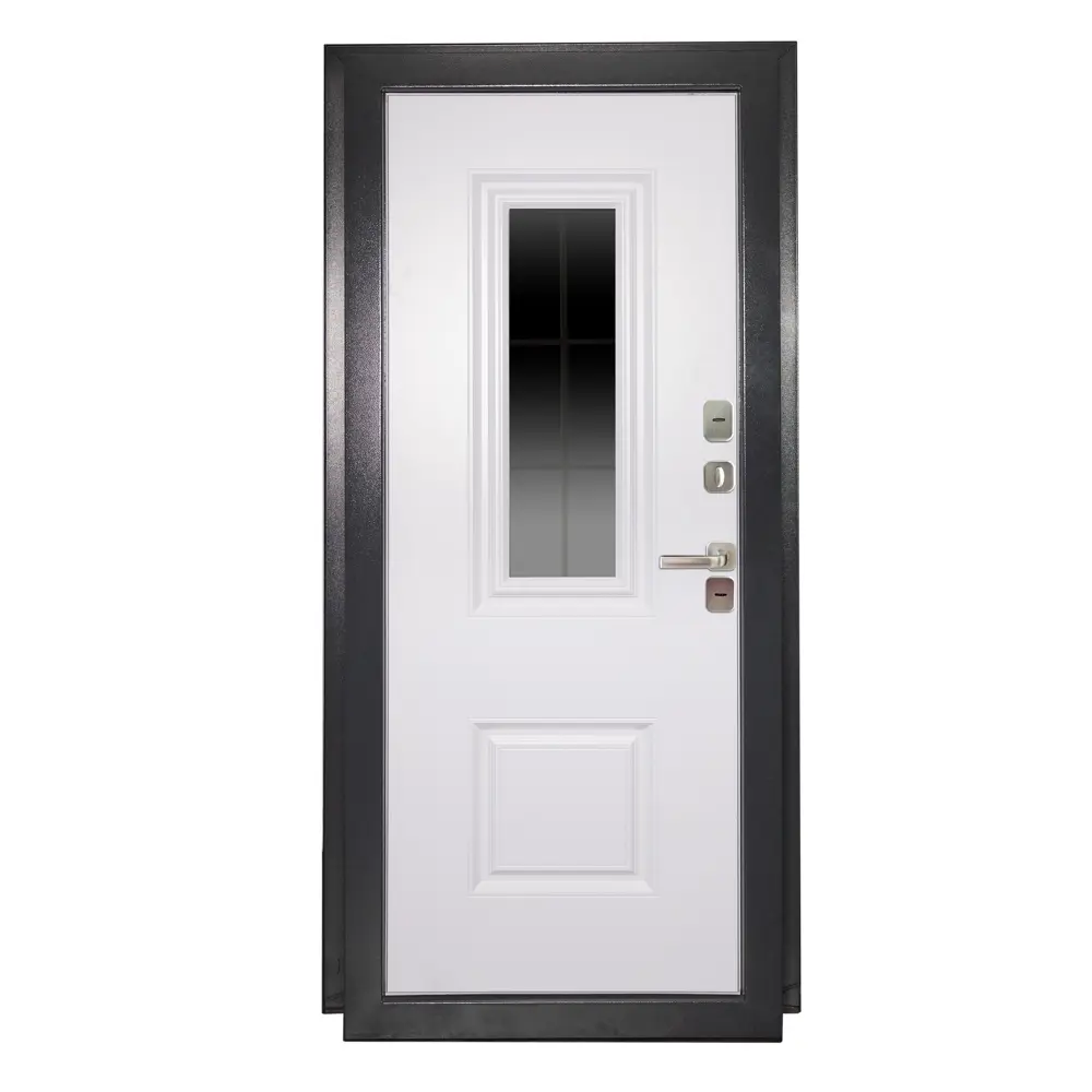 Фото 7 Входная дверь Unicorn Dorf glass правый 205x96см цвет букле графит/белая матовая Фото 7 Входная дверь Unicorn Dorf glass правый 205x96см цвет букле графит/белая матовая