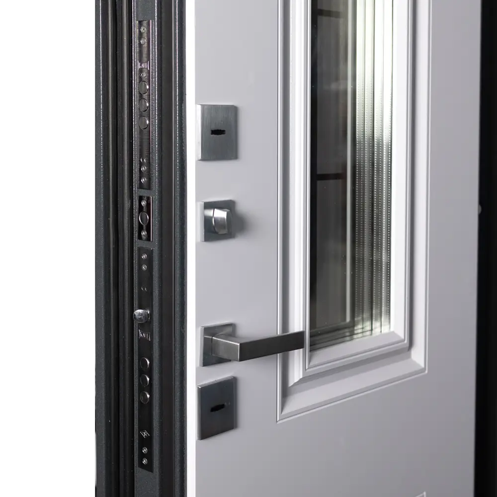 Фото 9 Входная дверь Unicorn Dorf glass правый 205x96см цвет букле графит/белая матовая Фото 9 Входная дверь Unicorn Dorf glass правый 205x96см цвет букле графит/белая матовая