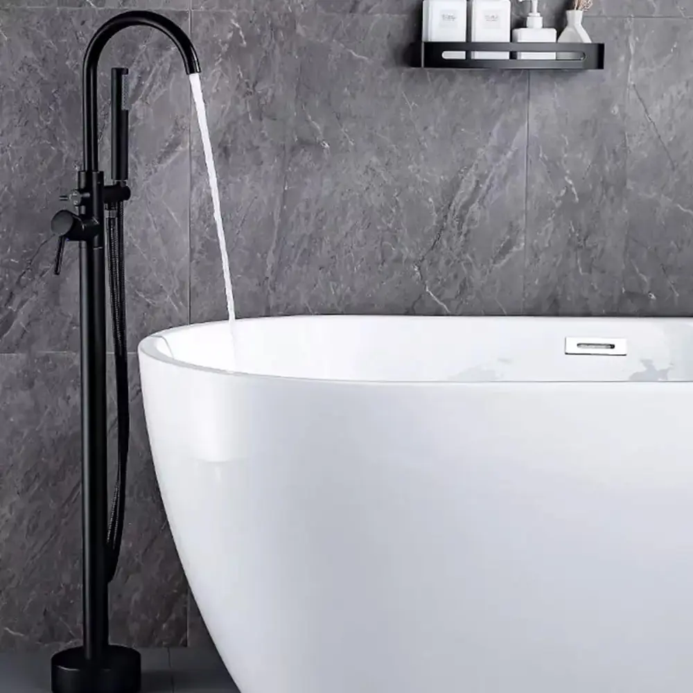 Фото 2 Напольный смеситель для ванны Boch Mann Braies Matt Black BM8921 однорычажный черный матовый