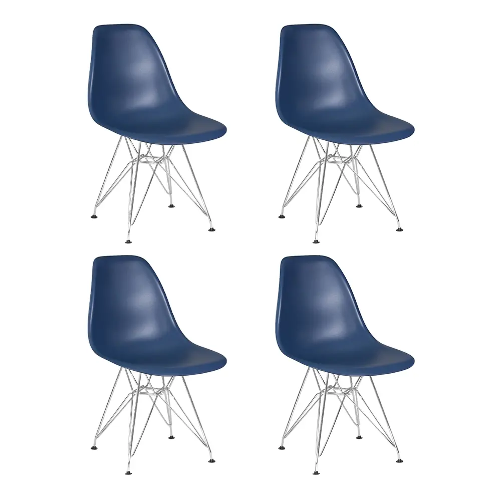 Фото Комплект кухонных стульев 4 шт Dobrin Dsr lmzl-pp638a 46x46x53.5 см пластик цвет темно-синий ножки хром Фото Комплект кухонных стульев 4 шт Dobrin Dsr lmzl-pp638a 46x46x53.5 см пластик цвет темно-синий ножки хром
