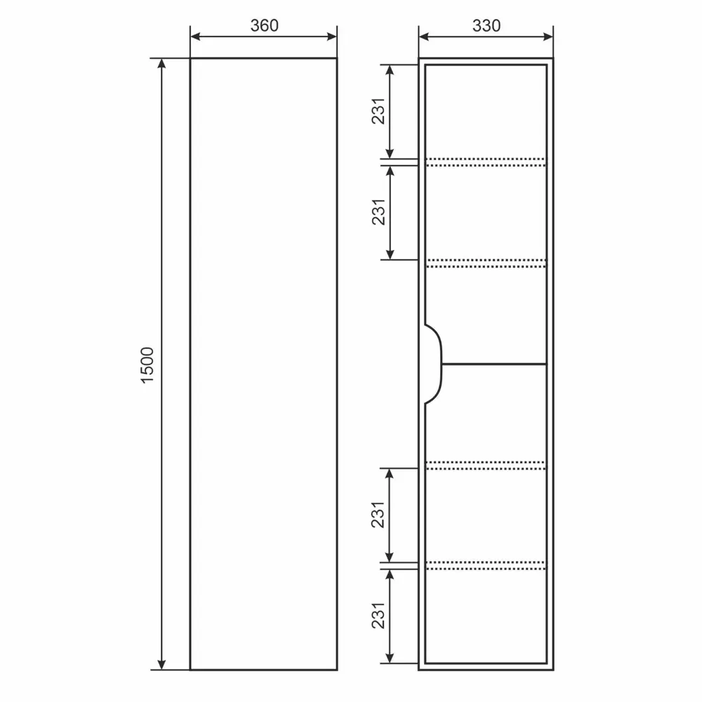 Фото 5 Шкаф-пенал для ванной Uperwood Modul 2930205301, подвесной, матовый черный Фото 5 Шкаф-пенал для ванной Uperwood Modul 2930205301, подвесной, матовый черный