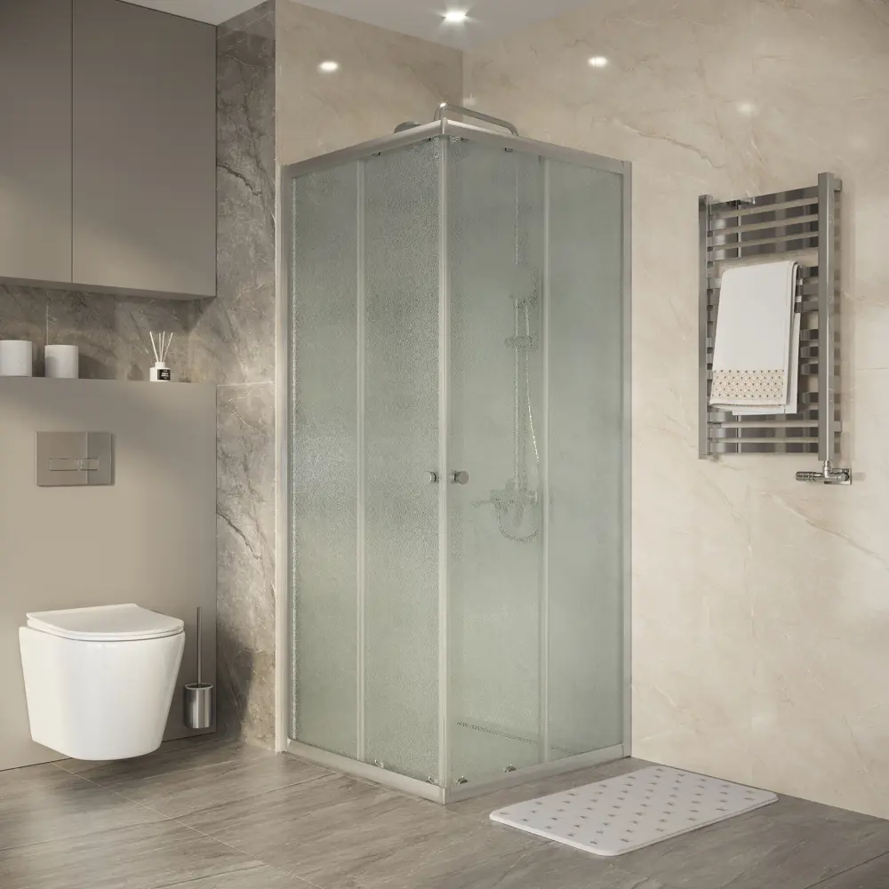 Фото 3 Душевой уголок Keramastar Supra KR067011BP прямоугольник 90x90см черный профиль эффект стекла матовый Фото 3 Душевой уголок Keramastar Supra KR067011BP прямоугольник 90x90см черный профиль эффект стекла матовый