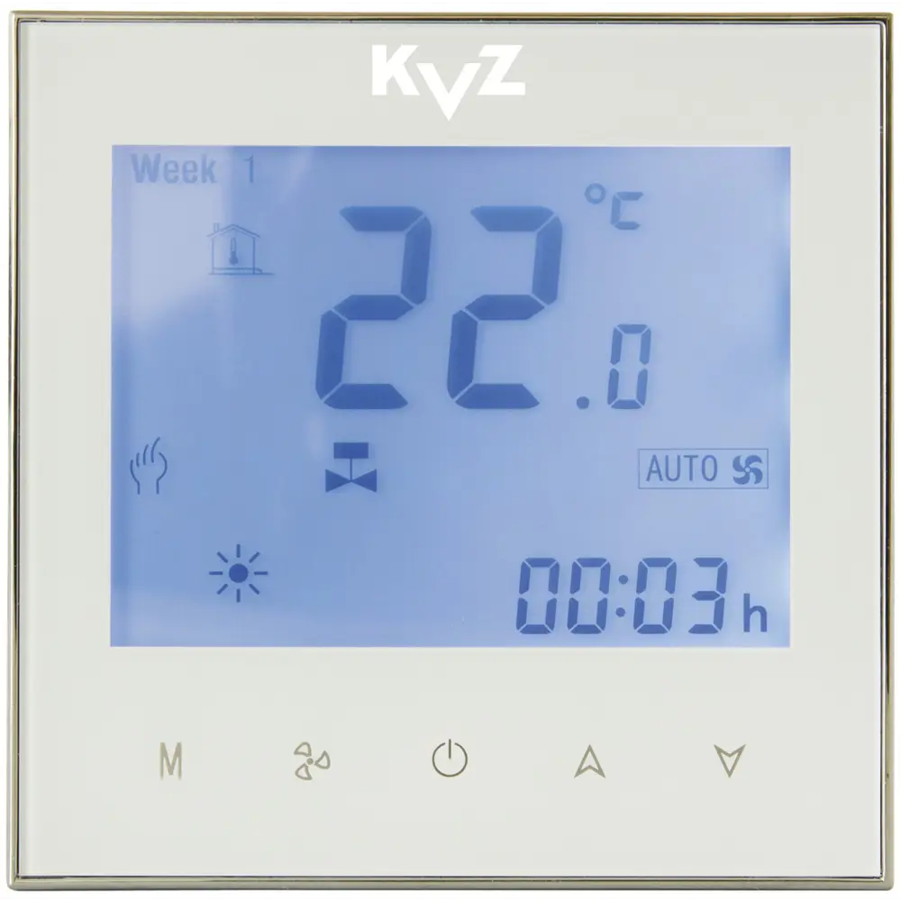 Фото Терморегулятор для внутрипольного конвектора Kvz КТ-210/W электронный цвет белый Фото Терморегулятор для внутрипольного конвектора Kvz КТ-210/W электронный цвет белый