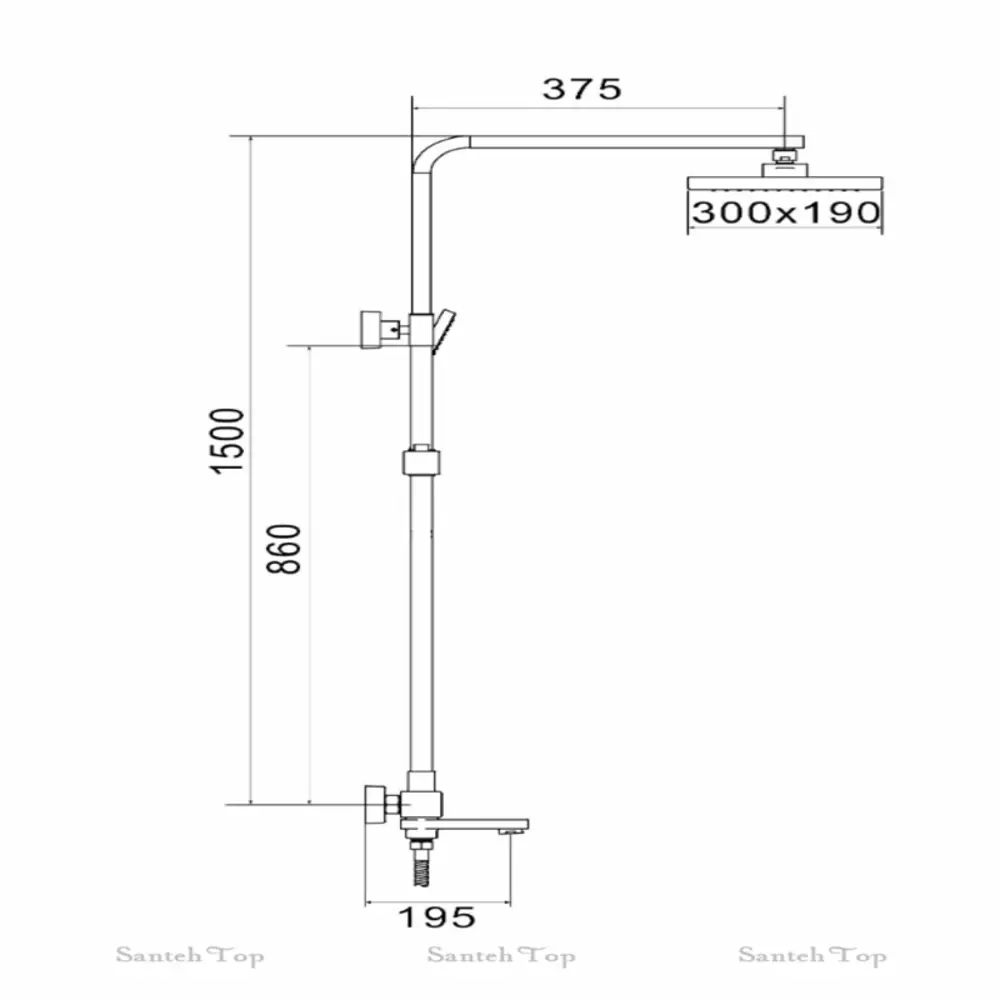 Фото 2 Душевая система Rose R1096H 1 режим цвет черный матовый Фото 2 Душевая система Rose R1096H 1 режим цвет черный матовый
