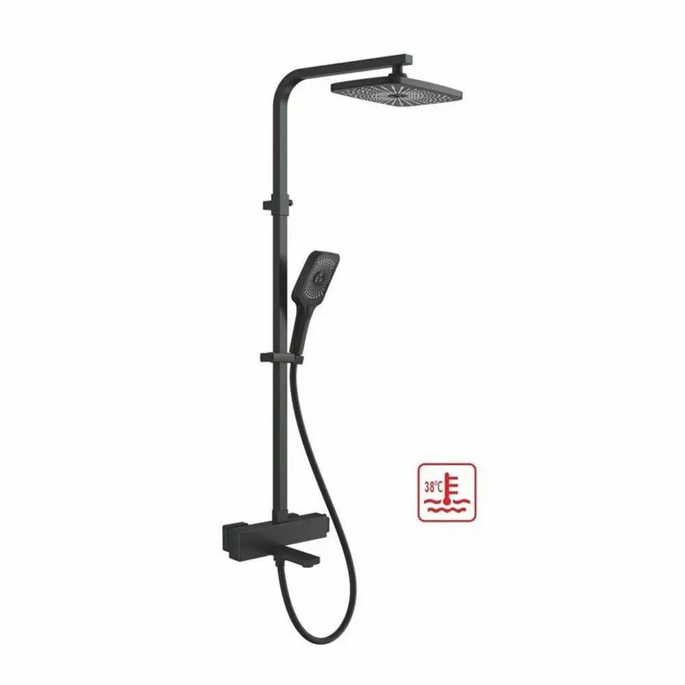Фото Душевая система Rose R1096H 1 режим цвет черный матовый Фото Душевая система Rose R1096H 1 режим цвет черный матовый