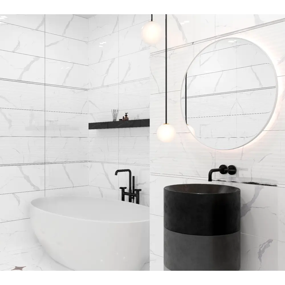 Фото 2 Керамическая плитка Eurotile Statuario 4810839050840 30x60см цвет белый Фото 2 Керамическая плитка Eurotile Statuario 4810839050840 30x60см цвет белый
