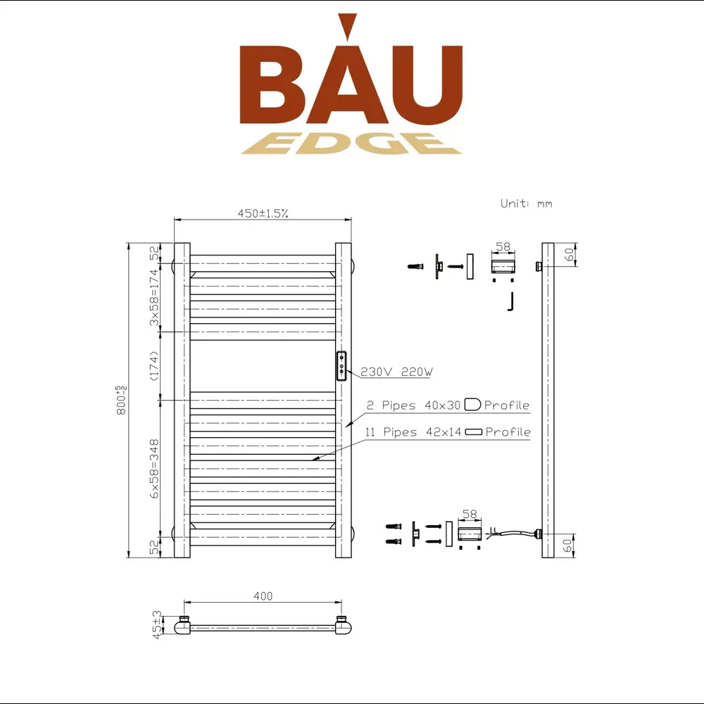 Фото 8 Полотенцесушитель электрический Bauedge Elite Elegant White AF0026 450x800 мм 350 Вт лесенка цвет белый матовый Фото 8 Полотенцесушитель электрический Bauedge Elite Elegant White AF0026 450x800 мм 350 Вт лесенка цвет белый матовый