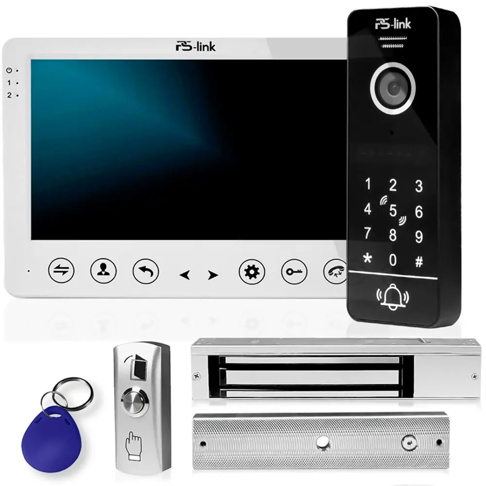 Фото Комплект видеодомофона Ps-link KIT-7527WB-28 7" цвет белый Фото Комплект видеодомофона Ps-link KIT-7527WB-28 7" цвет белый