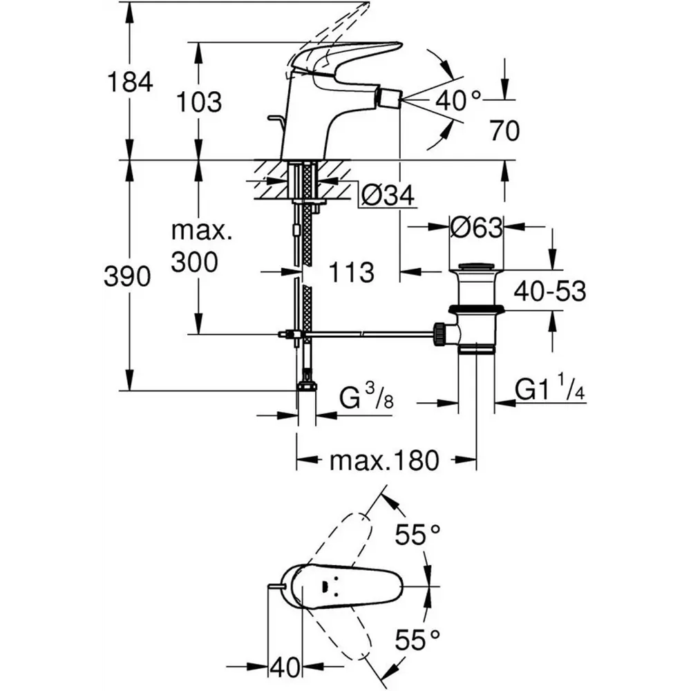 Фото 2 Смеситель для биде однорычажный Grohe Eurostyle хром 23720003
